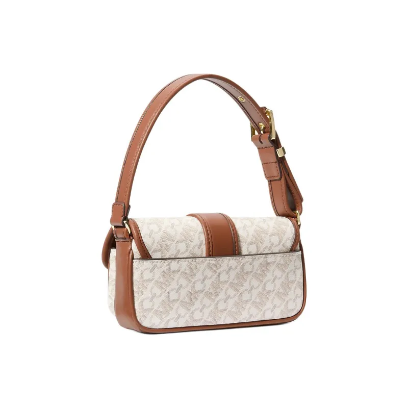 MICHAEL KORS Coated Canvas With Polyester Handbag, Shoulder Bag Extra Small Women's White & Brown-1