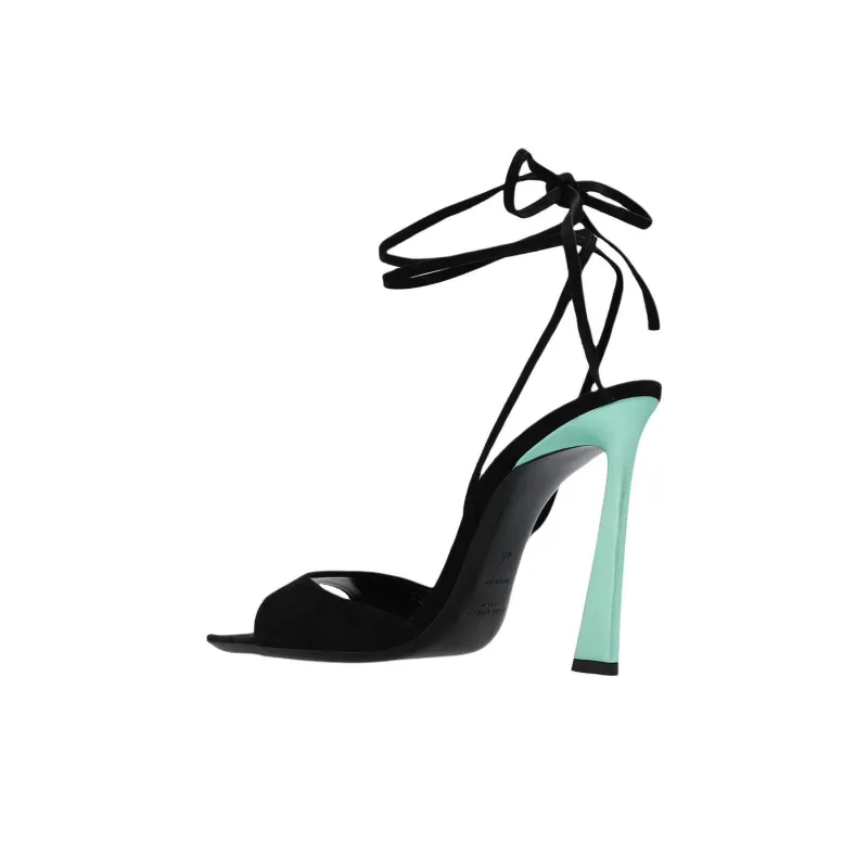 SAINT LAURENT Paz One-Strap Sandals 10.5cm Women's Black-3