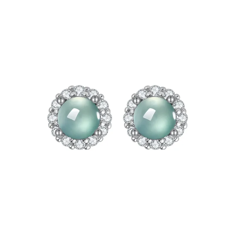 Princess Cui Ice Glutinous Jadeite Stud Earrings Unisex-4