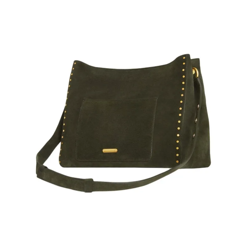 REBECCA MINKOFF Suede Leather Crossbody Bag Shoulder Bag Women's Moss Green-1