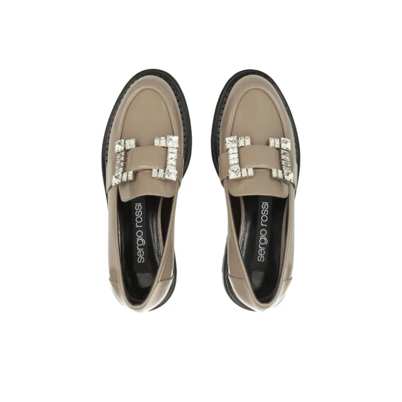 SERGIO ROSSI Sr Prince Loafers Women's Taupe-3