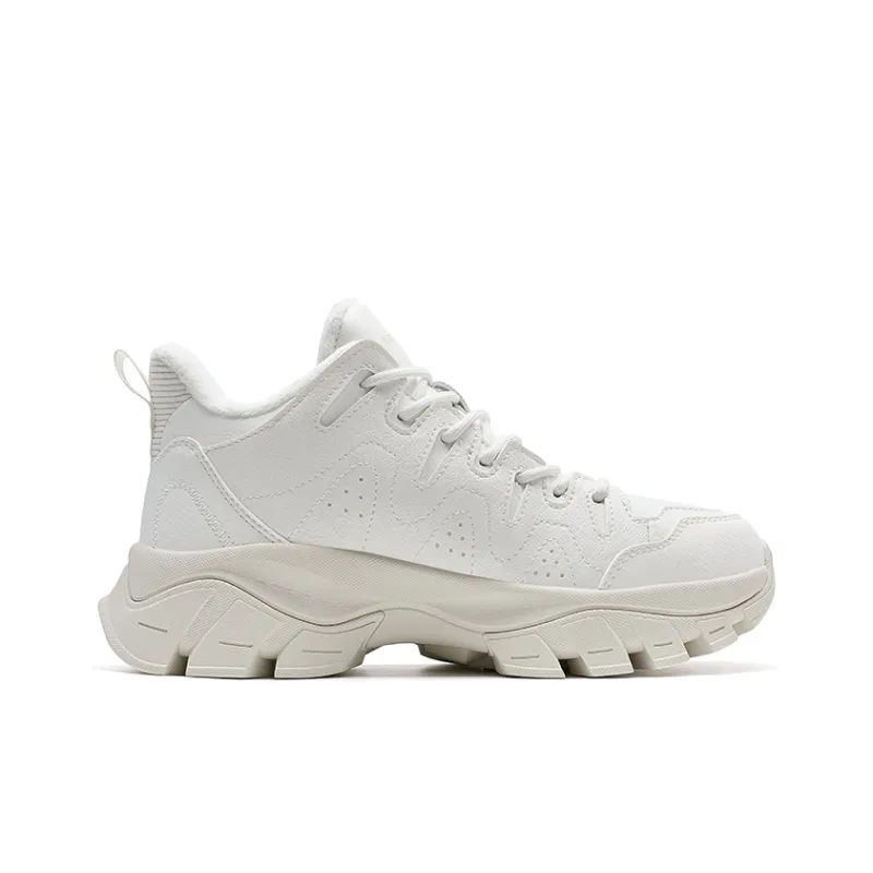 XTEP Chuanxing Lite Warm Slip Resistant High Top Casual Shoes Women's Sail White-1