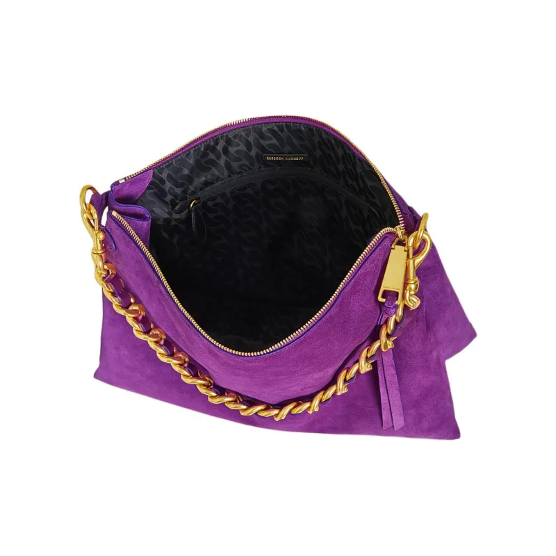 REBECCA MINKOFF Suede Handbag Shoulder Bag Women's Purple-2