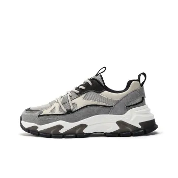 JEEP SPIRIT Slip Resistant And Breathable Chunky Sneakers Men Light Sandy