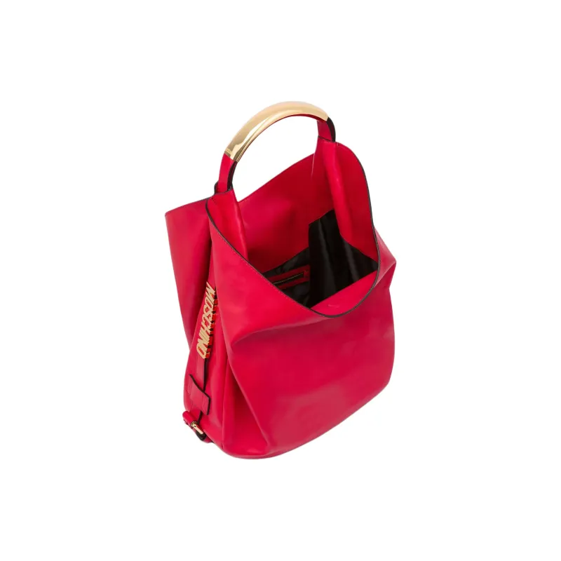 MOSCHINO Sheepskin Handbag Shoulder Bag Medium Size Women's Red-2