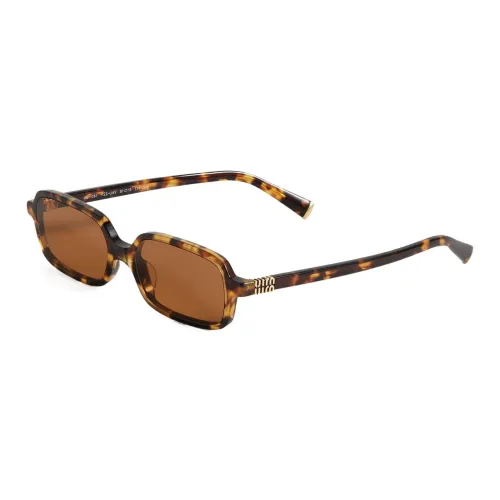 miu lige miu lige Plate Frame Rectangular Sunglasses Women's Tortoiseshell