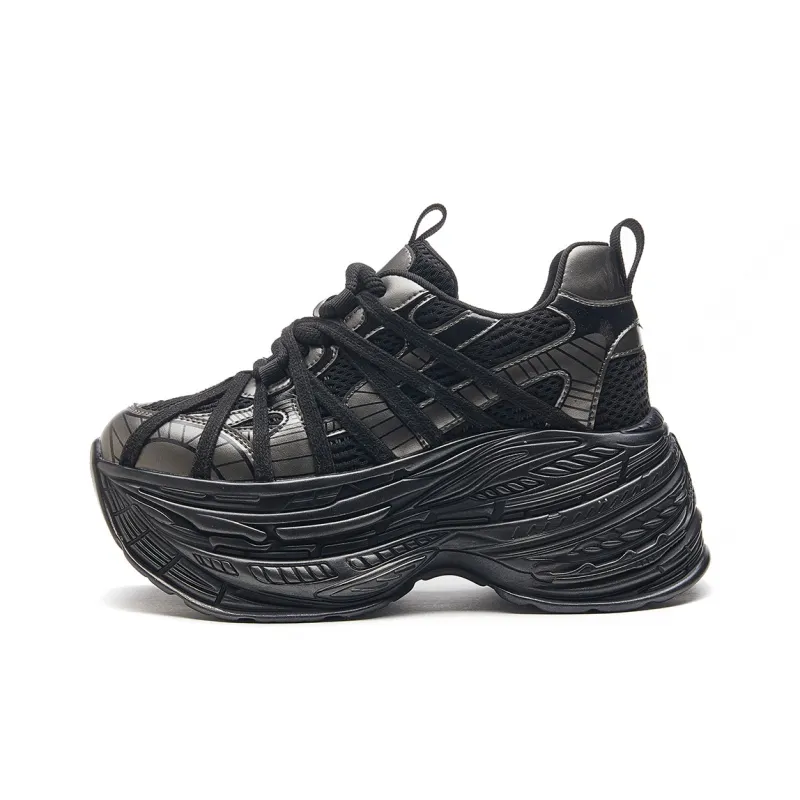 CARDANRO Small-sized Sky Vegetables Low-Top Platform Height Increasing 10cm Chunky Sneakers Women's-17