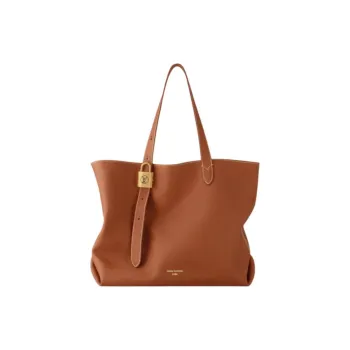 LOUIS VUITTON Grain Calfskin One Shoulder Handbag Medium Size Women's Cognac Brown
