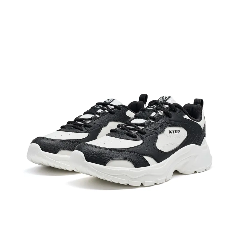XTEP Anti Slip And Wear Resistant Water Resistant Low Top Casual Shoes Women's Sail White Black-3