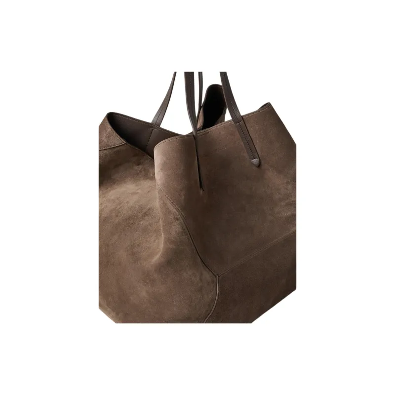 Brunello Cucinelli Suede Tote Bag Shopping Bag Handbag Shoulder Bag Women's Brown-2