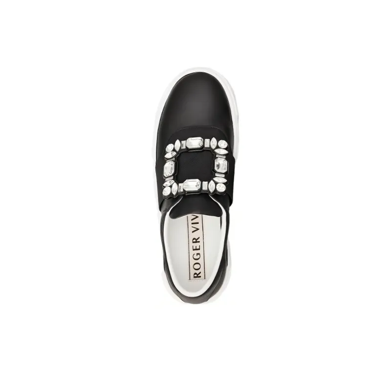 Roger Vivier Low Top Skateboard Shoes Women's Black-3