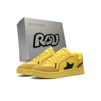 RBV Abrasion Resistant Low Top Skateboard Shoes Unisex Medium Yellow Box