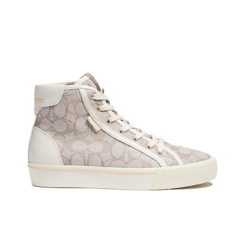 COACH CitySole High Top Stylish Skateboarding Shoes Women's Lime Gray-1