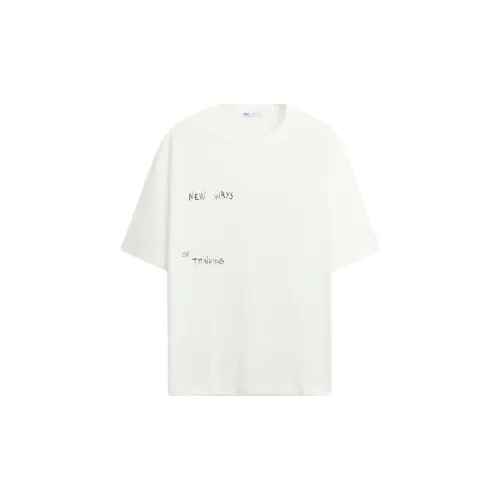 ZARA T-Shirts Men Frosted White