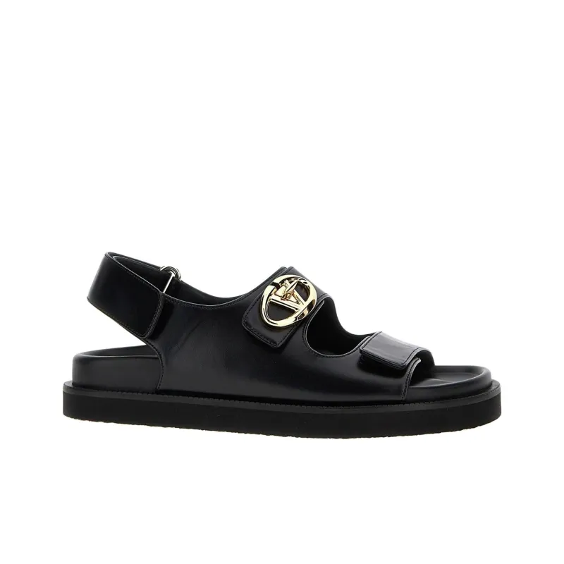 Valentino Logo Plaque Open Toe Sandals Women's-1