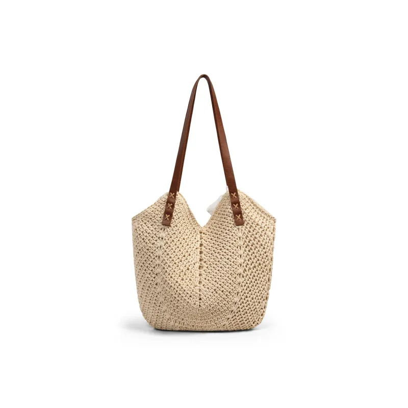 PT'SON Fabric Tote Bag, Shopping Bag, Shoulder Bag Regular Women's Beige-3