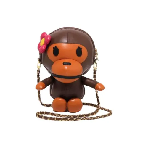 A BATHING APE Synthetic Leather Shoulder Bag Crossbody Bag Regular Women's Brown