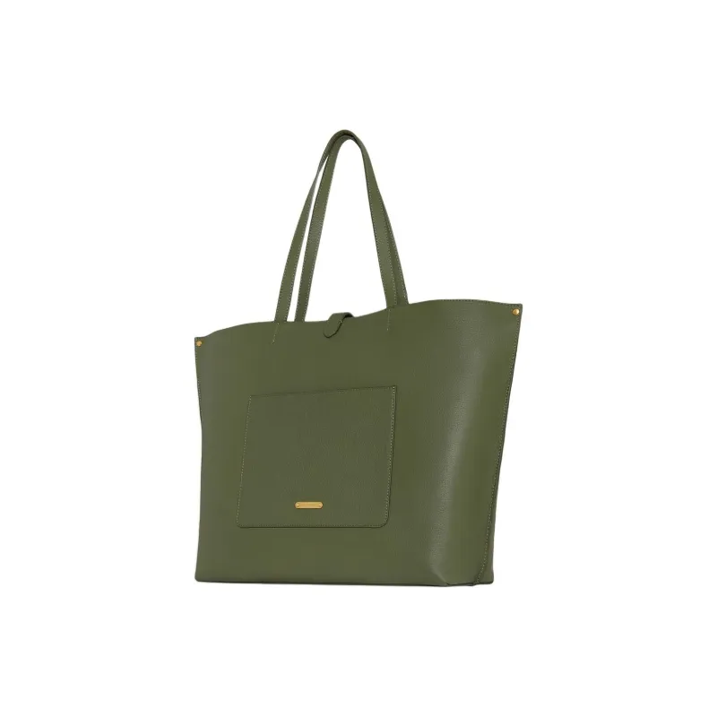 REBECCA MINKOFF Genuine Leather Tote Bag Shopping Bag Handbag Large Size Women's Green-1