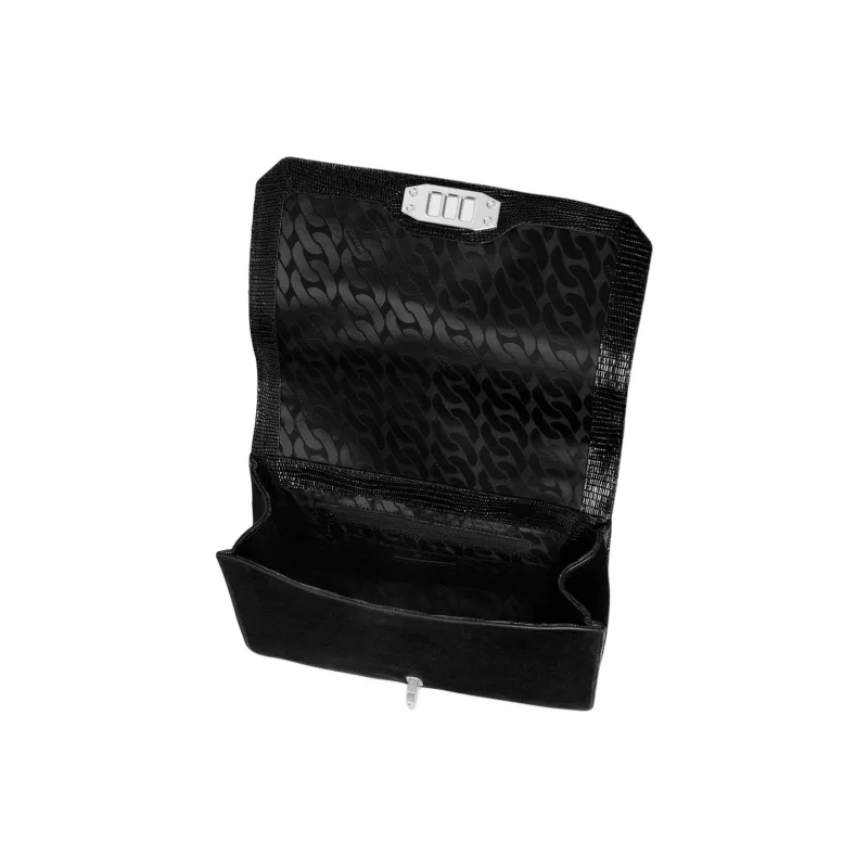 REBECCA MINKOFF Genuine Leather Shoulder Bag Crossbody Bag Women's Black & Silver-2