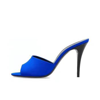 SAINT LAURENT LA 16 Silk Heeled Mules