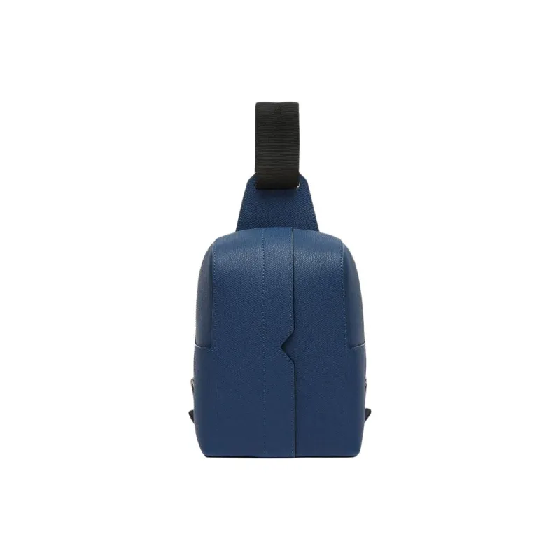 Valextra Calfskin Crossbody Bag, Shoulder Bag Mini Men Sapphire Blue-0