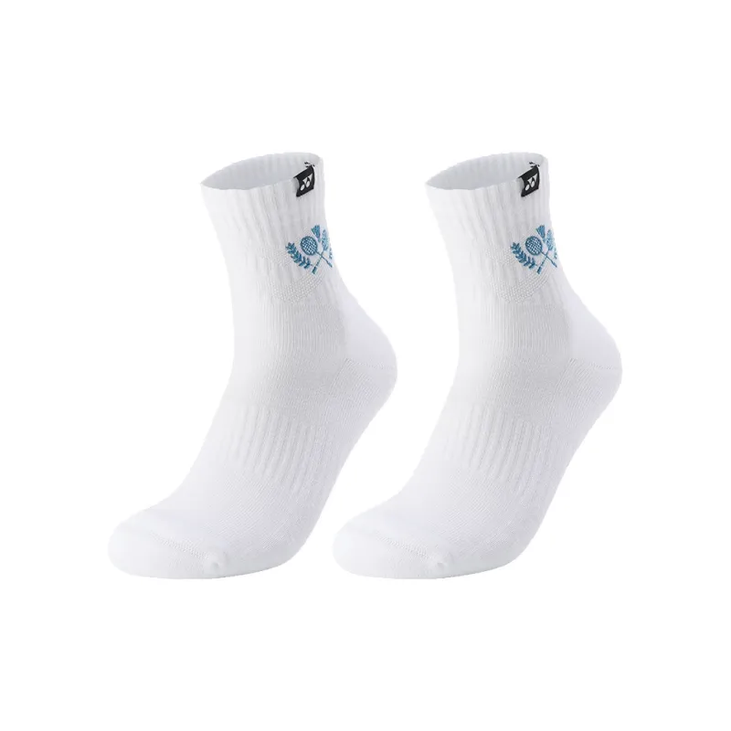 YONEX Mid Calf Socks Men's Combo Set White Blue-0