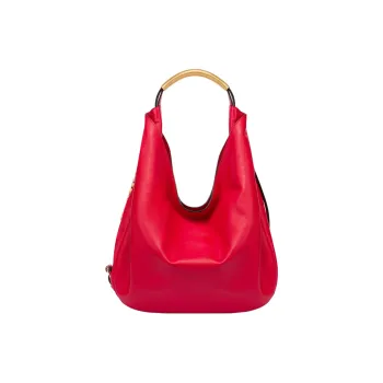 MOSCHINO Sheepskin Handbag Shoulder Bag Medium Size Women's Red