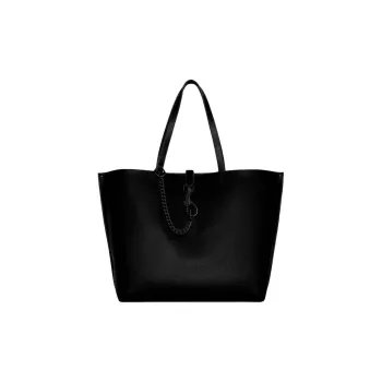 REBECCA MINKOFF Genuine Leather Tote Bag Shopping Bag Handbag Large Size Women's Black