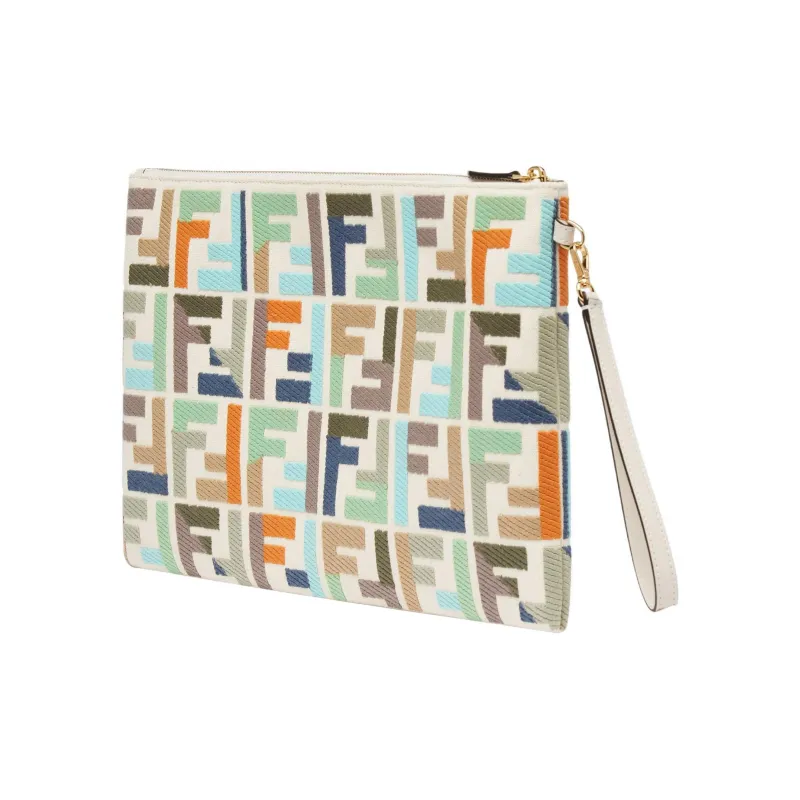 FENDI Canvas Clutch Large Size Women's Multicolor-1