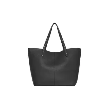 REBECCA MINKOFF Genuine Leather Tote Bag Shopping Bag Handbag Women's Gray