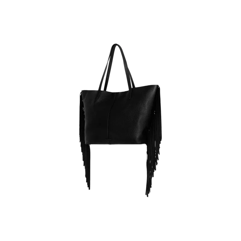 REBECCA MINKOFF Genuine Leather Tote Bag Shopping Bag Shoulder Bag Handbag Women's Black-1