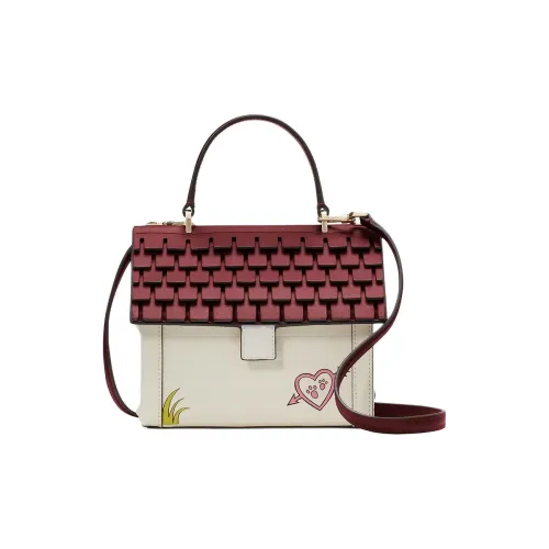 Kate Spade Disney Collaboration Cow Leather Crossbody One Shoulder Handbag Women's White & Red