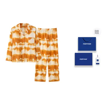 Floating Light Islands Pajama Set Women's Box Orange