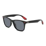 Black Frame with Black Lens with Red Accent