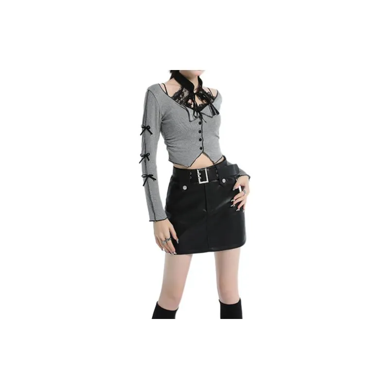 Concubine Zhu Leather Short Skirts Women's-2