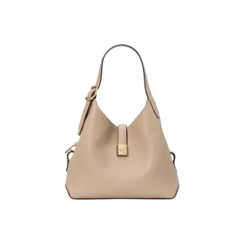 Kate Spade Litchi Grain Cow Leather One Shoulder Handbag Medium Size Women's Taupe