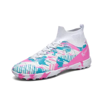 DOUBLE STAR 88 Slip Resistant, Abrasion Resistant, Lightweight Soccer Shoes Unisex Cherry Blossom Pink