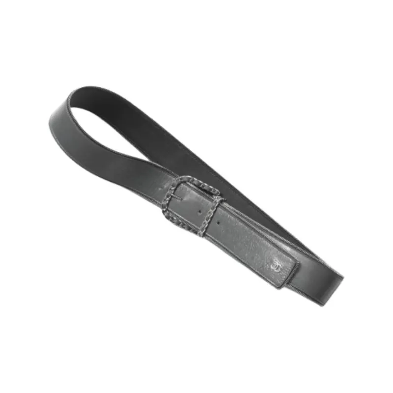 CHANEL Sheepskin Leather Belts Unisex Gray --1