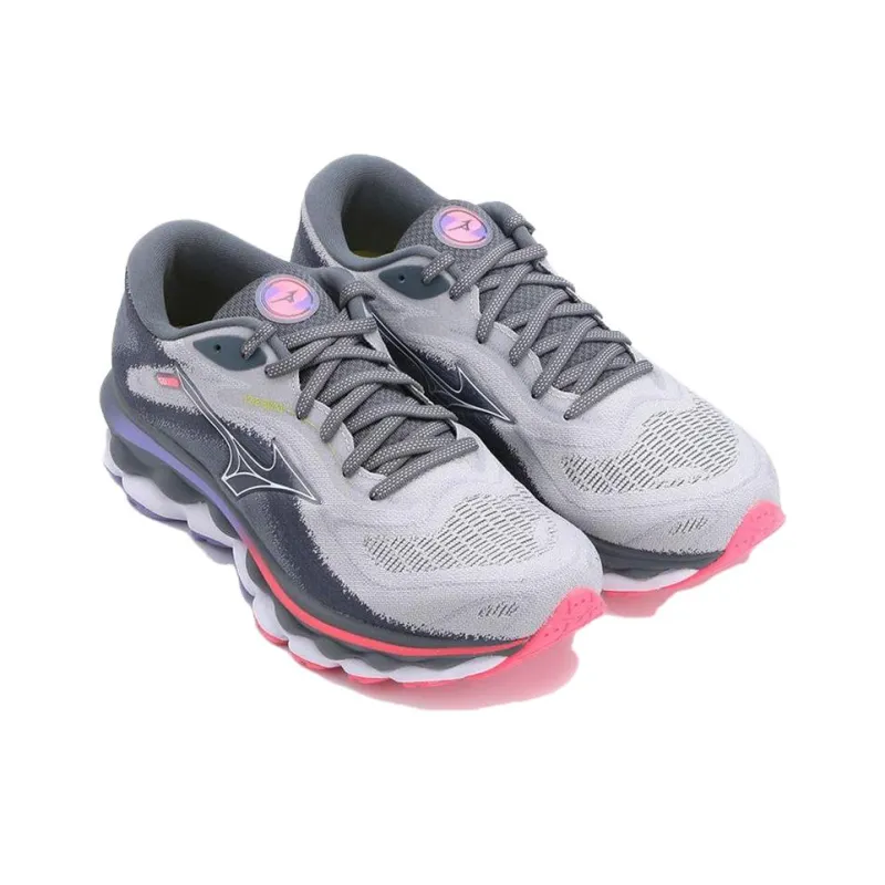 Mizuno Women's Wave Sky 7 Super Wide 'Pearl Blue High Vis Pink' Women's-2