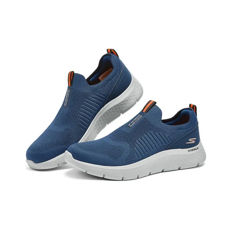 Skechers Go Walk Fle Breathable And Resilient Low Top Casual Shoes Men Blue White-2