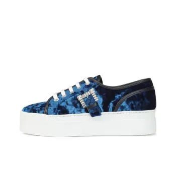 SERGIO ROSSI SR Twenty Low-Top Skateboard Shoes Women's Blue