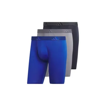 Adidas Free Shipping With AdiClub Microfiber Long Boxer Briefs 3 Pack
