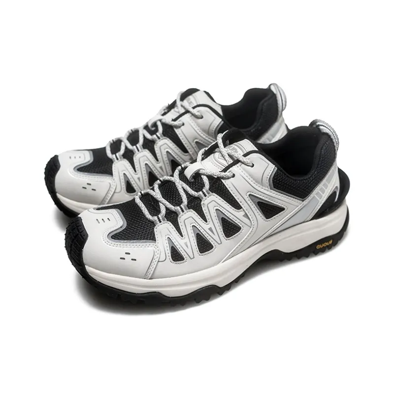 Ancient Finches Low Top Trekking Shoes Unisex White Black-1