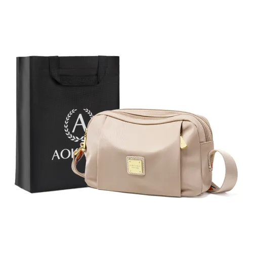 AOKANG Fabric One Shoulder Small Square Bag Small Size Women's Khaki/Dark Pink/Classic Black
