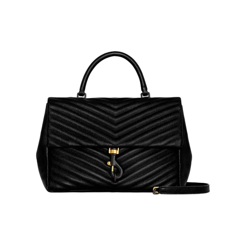 REBECCA MINKOFF Edie Genuine Leather Portable Crossbody Bag Shoulder Bag Large Size Women's Black-0