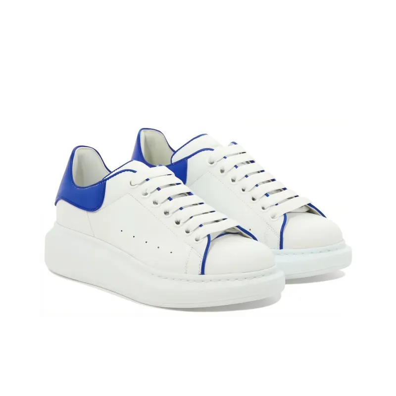 Alexander McQueen IOversized Leather Sneakers 'White Blue' Women's-2