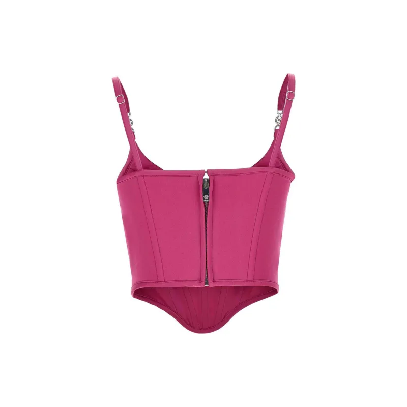 VERSACE Medusa Motif Squared Neck Corset Top-2