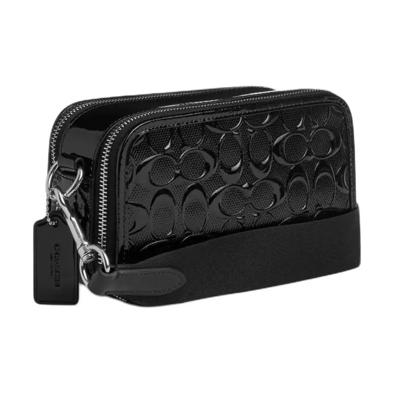 COACH Patent Leather Crossbody Bag Shoulder Bag Regular Small Size Women's Black-1