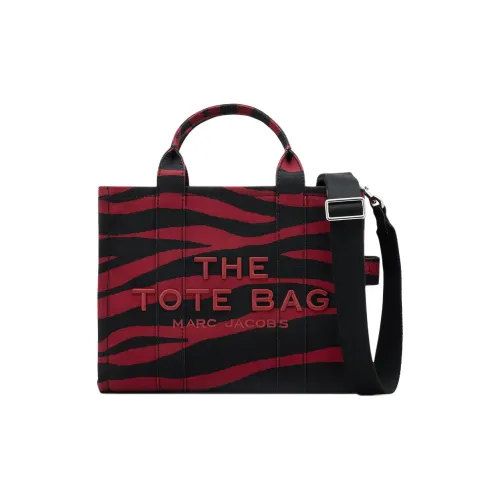 MARC JACOBS Cotton Patchwork Canvas Shoulder Bag Crossbody Bag Handbag Medium Size Women's Black & Red