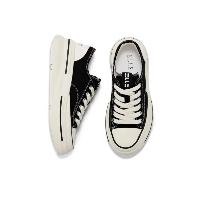 ELLE Anti Slip And Wear Resistant Height Increasing Low Top Canvas Shoes Women's-4